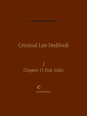 cover image of Criminal Law Desk Book